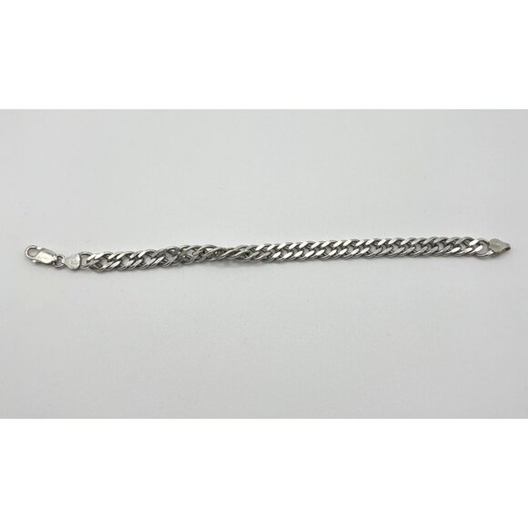 Italian 925 Sterling Silver Curb Chain Bracelet - Picture 5 of 7